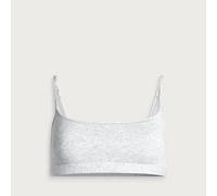 SKIMS Women's Everyday Cotton Scoop Bralette Light Heather Grey Large