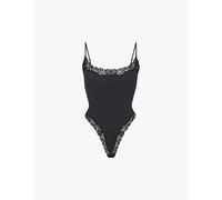 Skims Womens Skims Fits Everybody Lace-Trim Stretch-Woven Body Onyx 2XL