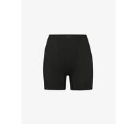Skims Womens Skims High-Rise Ribbed Stretch-Cotton Boxers Soot XL