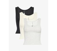 Skims Womens Skims Ribbed Scoop-Neck Pack Of Three Cotton-Jersey Tank Tops Bone Multi 2XL
