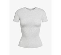 Skims Womens Skims Scoop-Neck Stretch-Cotton T-Shirt Light Heather Grey 2XL