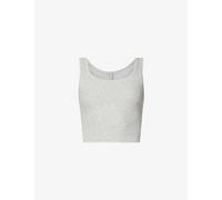 Skims Womens Skims Scoop-Neck Stretch-Cotton Tank Top Light Heather Grey S