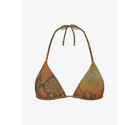 Skims Womens Skims Signature Triangle Bikini Top Forest Ombre Snake XL