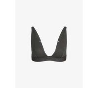 Skims Womens Soot Ribbed Stretch-cotton Bralette Xs