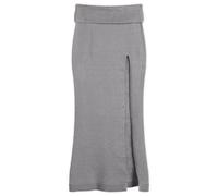 SKIMS Women's Textured Knit High Slit Long Skirt Dark Heather Grey Medium