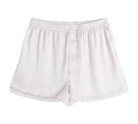 SKIMS Women's Woven Shine Boxer With Lace Silver Stripe Medium