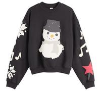 SKIMS Women's x CPFM Cotton Fleece Classic Crewneck Onyx Snowman Print Medium