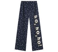 SKIMS Women's x CPFM Cotton Fleece Straight Leg Pant Navy Ho Ho Ho Snow Print Large