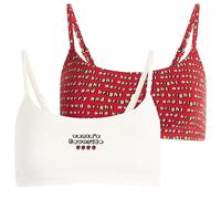 SKIMS Women's x CPFM Cotton Jersey Scoop Bralette 2-Pack Marble/Red Multi XS