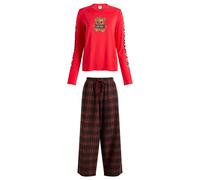 SKIMS Women's x CPFM Long Sleeve & Flannel Pant Sleep Set Red Teddy Bear Print