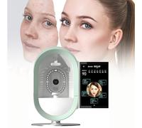 Skin Analysis Machine, AI Facial Skin Analyzer, 12 Spectral Skin Analyzer Machine, Moisture Detector for Beauty Salon & Home, Multi-Language Support,Green