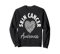 Skin Cancer Awareness Ribbon Heart Support Sweatshirt
