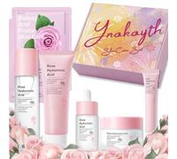Skin Care Set With Rose Extracts for Women & Teenage Girls - Face Cream, Essence, Toner, Cleanser, Eye Cream, Mask - Pamper Gifts, Gift Sets (1, Rose)