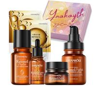 Skin Care Set With Rose Extracts for Women & Teenage Girls - Face Cream, Essence, Toner, Cleanser, Eye Cream, Mask - Pamper Gifts, Gift Sets for Women (1, Retinol)