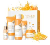 Skin Care Sets & Kits,Facial Kit Gifts, Vitamin C Skincare Set Simple Beauty Pamper Anti-Ageing,Brightening Sets for Glowing Skin for Women, Includes Cleanser Toner Serum Eye Cream Face Cream