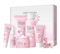 Skin Care Sets & Kits,Skin Care For Teenage Girls,Cherry Blossom Skincare Sets,Pamper Sets For Women Gifts,Facial Kit with Cleanser,Toner,Serum,Eye,Essence Serum,sunscreen