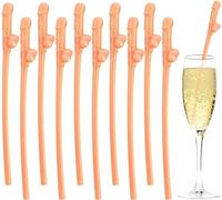 Skin Color Party Straws,10PCS Hen Party Naughty Drinking Straws Chick,Reusable Straws for Parties, Girls Cocktail Night Novelty Party Accessories for Bar Bachelorette Party Birthday Wedding