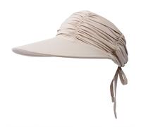(Skin Color) Womens Sun Visor Hat Wide Brim Ice-Feel Material UV Protection Summer Topless Beach Hat Foldable Quickly-Dry Sun Protection Beach Sport Cap