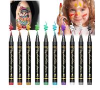 Skin Design Pens - Temporary Body Colors, Bright Face Markers With Easy Removal Feature | Expressive Makeup For Teens Adults Men Kids Cosplay Halloween Festival Show Parade Carnival Creative Performan