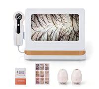 Skin Diagnosis Hair Analyzer, 11 Inch LCD Scalp Analysis Machine, Digital Hair Follicle Scalp Detector with 50x/200x DualHeads, Skin Examination Detector Analyser for Home, Beauty Salon Spa
