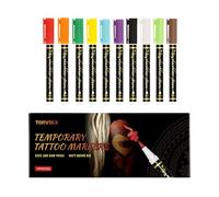 Skin Face Markers - 10 Piece Colorful Body Paint Pen Set, Easy Apply Non Irritating Costume Makeup, Fun Party Creative Kit | Cosplay Birthday Festival for Teens Adults Role Playing Gathering Use