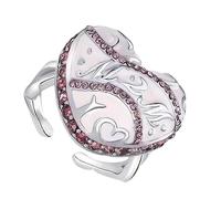 Skin Friendly Adjustable Rings Vintage Love Enameled Design Finger Jewelry Accessory for Daily Wear Comfort Adjustable Rings