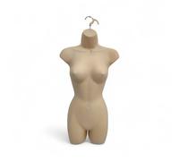 Skin-Full Hanging Female Mannequin Torso - Lightweight Polyethylene Display Bust - Wall-Mountable Body Form
