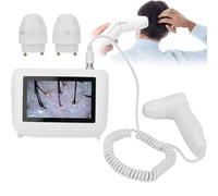 Skin Hair Analyser Diagnostic Analyzer 5 Inch 50X/200X Lens LCD Digital Microscope Rechargeable Portable Scalp Scanner Professional Scalp Follicle Oil Moisture Magnifying Pigment Tester