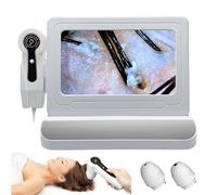 Skin Hair Analyzer, 11 Inch HD LCD Screen 50X/200X Magnifier Professional Analysis Machine, All in One Device Follicle Analyzer Detector for Home Salon Use,Silver