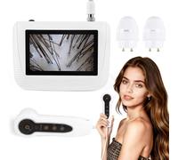 Skin Hair Analyzer, 5 Inch LCD Digital Microscope Scalp Detector Scanner, 50X 200X Portable Rechargeable Hair Follicle Oil Moisture Magnifying Detector Skin Pigment Tester