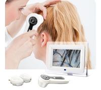 Skin Hair Analyzer, 7 Inch LCD Scalp Detector Digital Hair Skin Analyzer Microscope for Hair Follicle Testing and Skin Analysis Magnifier 50/200X for Home Salon Use [Energy Class A]
