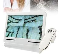 Skin Hair Detector Diagnosis Analyzer Machine Follicle Analyser 200x Lens LCD Digital Microscope Rechargeable Scalp Scanner Professional Scalp Follicle Oil Moisture Magnifying Pigment Tester