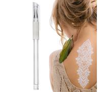 Skin Marker Pen - White Hand-Drawn Tool For Design | Washable Body Art Scribe, Easy Erase Ink, Eyebrow Positioning Drawing Supply, Non-Staining Formula, Smooth Application, Temporary Out