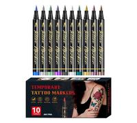 Skin Markers,10 Colors Washable Temporary Pen,Washable Body Paint Markers - for Kids Adults Face Painting Makeup Costume Party Role Play