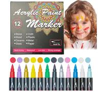 Skin Markers, 12-Count Washable Pens, Removable Drawing Set, Body Safe Ink Tools, Fine Tip Markers, for Adults, Teens, Women, Men, Friends, Family, Teenagers, College Students, Creative Use