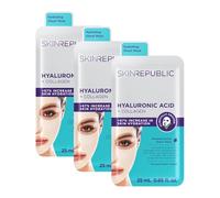 Skin Republic Hyaluronic Acid + Collagen Sheet Mask Clinically Proven to Provide 48-Hours of Long-Lasting Hydration. Made in Korea. (Pack of 3)