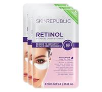 Skin Republic Retinol Infused Hydrogel Under Eye Patch | Reduces Deep Wrinkles & Undereye Lines | Reduces Dark Circles | Made in Korea| Pack of 3 (9 Pairs Eye Patches)