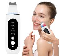 Skin Scrubber Blackhead Remover, Ultrasonic Skin Scrubber Pore Remover for Deep Cleansing, 5 in 1 Pore Extractor Black Head Remover Tool with Red+Blue Light, EMS Ion Exfoliating Device