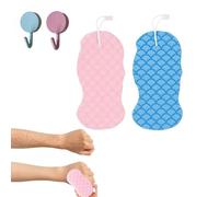 Skin Scrubber Exfoliator - 3D Super Soft Body Scrub Sponge for Dead Skin Removal, Reusable Skin-Friendly Exfoliator Also a Gentle Bath Sponge for Baby, for Adults, Kids & Pregnant Women (Blue+Pink)