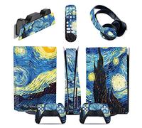 Skin Sticker Compatible For PS5 Console Disc Edition & Digital Edition Sticker Vinyl Decal Cover For Ps5 Controller & Charging Station & Headset & Media Remote 72724 Decal Cover Wrap(Disc Version)