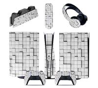 Skin Sticker Compatible For PS5 Console Disc Edition & Digital Edition Sticker Vinyl Decal Cover For Ps5 Controller & Charging Station & Headset & Media Remote 57837 Decal Cover Wrap(Digital Edition)