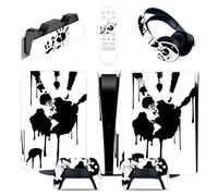 Skin Sticker Compatible For PS5 Console Disc Edition & Digital Edition Sticker Vinyl Decal Cover For Ps5 Controller & Charging Station & Headset & Media Remote 28455 Decal Cover Wrap(Digital Edition)