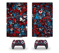 Skin Sticker Compatible For PS5 Slim Skin Disc Edition & Digital Console And Controller Vinyl Cover Skins Wraps Scratch Resistant, Compatible With For 90887 Decal Cover Wrap(Disc Version)