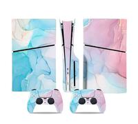 Skin Sticker Compatible For PS5 Slim Skin Disc Edition & For Digital Console And Controller Vinyl Cover Skins Wraps Scratch Resistant Compatible 05557 Decal Cover Wrap(Digital Edition)