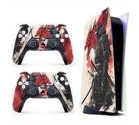 Skin Sticker for Game Console 5 Cover - Samurai Art, Compatible with Both Disc Edition & Digital Edition (not Slim Ver) - 2 Controller Skins & Console Skin - No Bubble, Full Protection, Removable