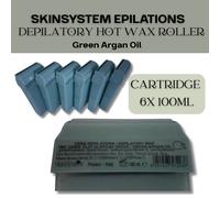 Skin System Hot Wax Roller Green Argan Oil Cartridge 6x 100ml