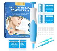 Skin Tag Removal Kit, Auto Skin Tag Remover Pen Kit for All Skin Types, Easy & Fast Remover Wart & Mole - 40 Bands & 10 Cleansing Wipes for Face & Body (1 Pen)