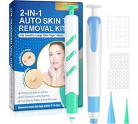 Skin Tag Removal Kit with Pen 2-in-1 Fast Skin Tag Remover for 1-9mm Tags, Warts & Moles 60 Bands + 36 Repair Skin Tag Removal Patches for Face & Body, Visible Results in 3-14 Days