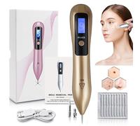 Skin Tag Removal Pen, 9 Level Adjustable Electric Plasma Removal Pen Skin Wart Tag Tattoo Dark Spot Freckle Nevus Removerr, LCD Display and Blue Light, Safely and Painlessly,Gold
