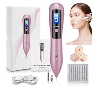 Skin Tag Removal Pen, 9 Level Adjustable Electric Plasma Removal Pen Skin Wart Tag Tattoo Dark Spot Freckle Nevus Removerr, LCD Display and Blue Light, Safely and Painlessly,Pink